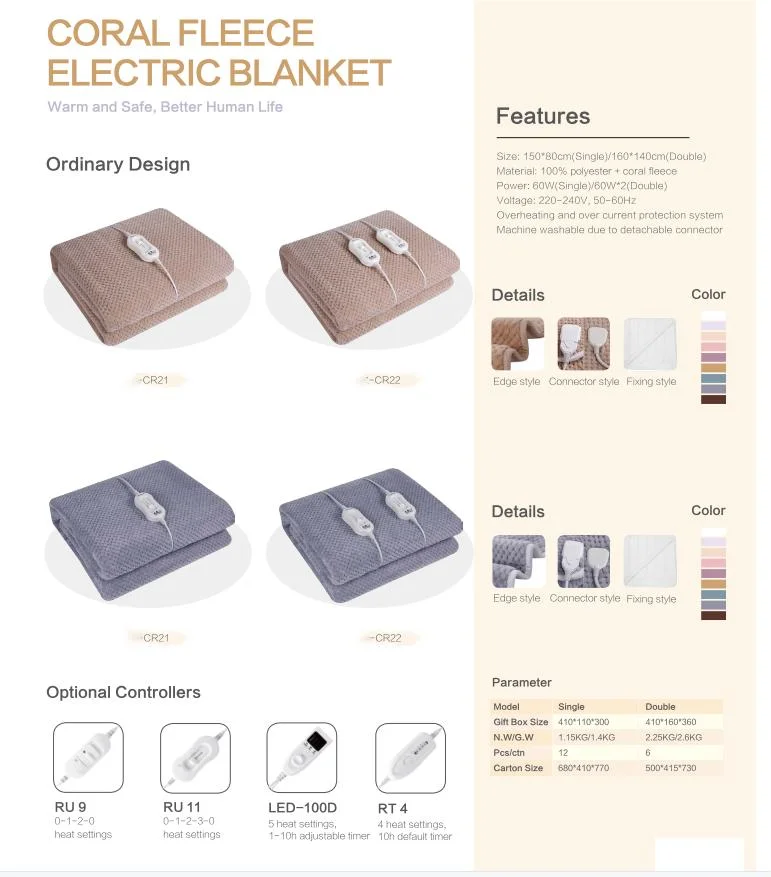 Heated Electric Blanket Flannel Electric Heated Throw Heating Blanket