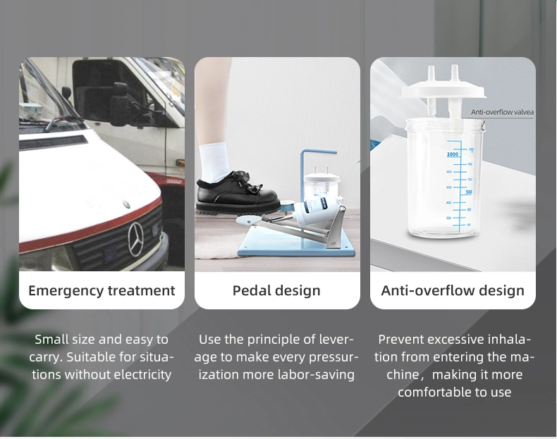 Household Portable Medical Pedal Elderly Suction Machine Electric Negative Pressure Suction Device