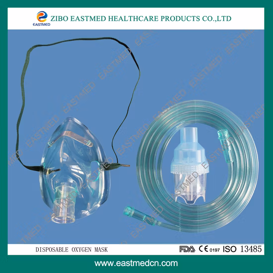 Maschera per ossigeno facciale con tubo chirurgico FDA per nebulizzatore medico usa e getta per bambini piccoli Adulti CPR approvato