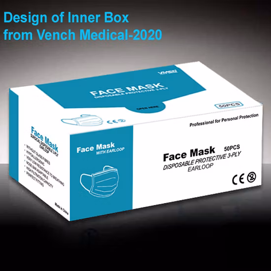 Maschera medica chirurgica protettiva, Maschera medico, Maschera chirurgica, Bfe95mask, Bfe99mask, Maschera facciale a 3 strati con Earloop, Maschera medica