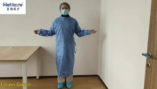 Abito isolante impermeabile dentale in PP + PE, abito isolante monouso in PP non tessuto SMS, abito isolante per uso civile, indumenti protettivi