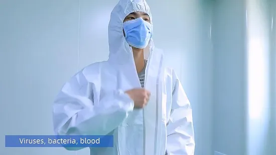 Tuta monouso, indumenti protettivi medici non tessuti in PP+PE, CE OEM/ODM disponibili