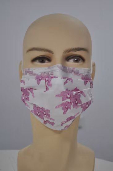 Mascherina facciale monouso in tessuto non tessuto chirurgica/Tipo Iir/medica/protettiva/di sicurezza/a 3/4 strati con elastici/lacci per le orecchie