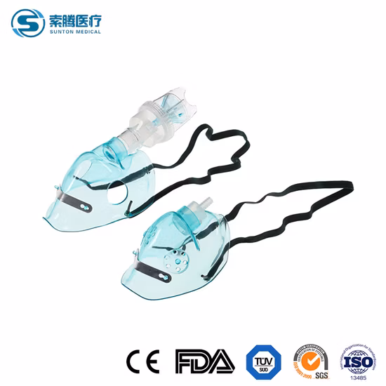 Attrezzatura medica Maschera per ossigeno semplice/Maschera per nebulizzatore/Maschera per RCP/Maschera facciale con cuscino