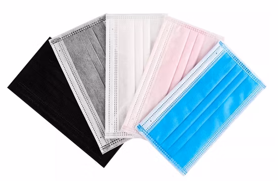 Mascherina medica monouso tipo IIR, 3 strati, 3 strati, nera, per interventi chirurgici